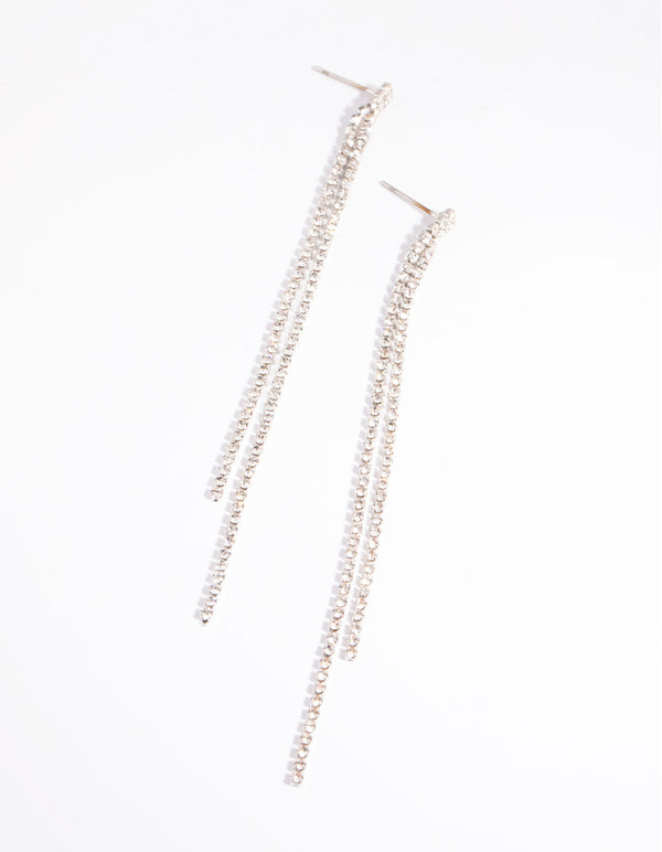 Silver Cupchain Drop Earrings