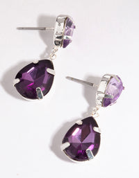 Silver and Purple Teardrop Earrings - link has visual effect only