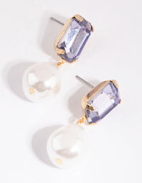Purple Pearl Drop Earrings - link has visual effect only