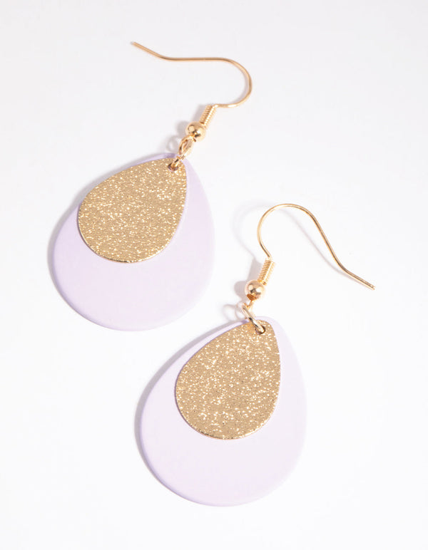 Lilac Teardrop Earrings