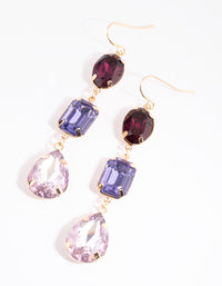 Purple Geometric Drop Earrings - link has visual effect only