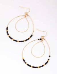 Black Bead Teardrop Earrings - link has visual effect only