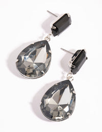 Rhodium Diamante Teardrop Earrings - link has visual effect only