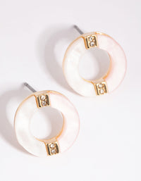 Gold Circle Stud Earrings - link has visual effect only