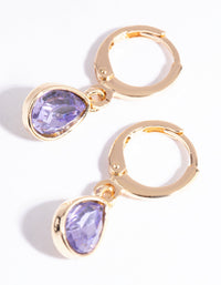 Purple Dainty Huggie Earrings - link has visual effect only