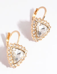 Gold Triangular Charm Huggie Earrings - link has visual effect only