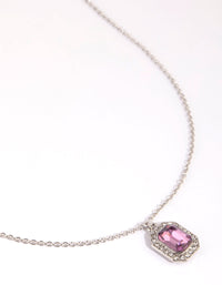 Rhodium Diamante Radiant Pendant Necklace - link has visual effect only