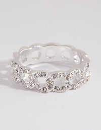 Silver Diamante Link Ring - link has visual effect only