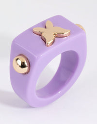 Lilac Butterfly Plastic  Ring - link has visual effect only