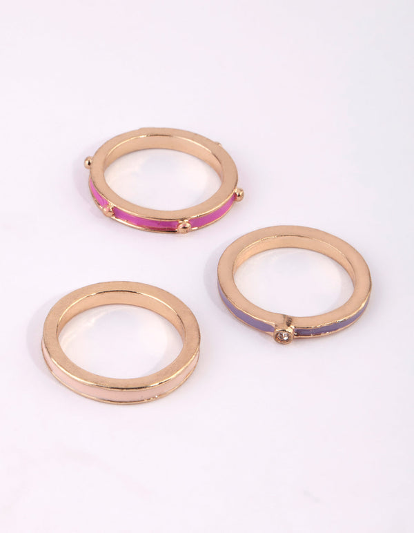 Gold and Pink Ring Pack