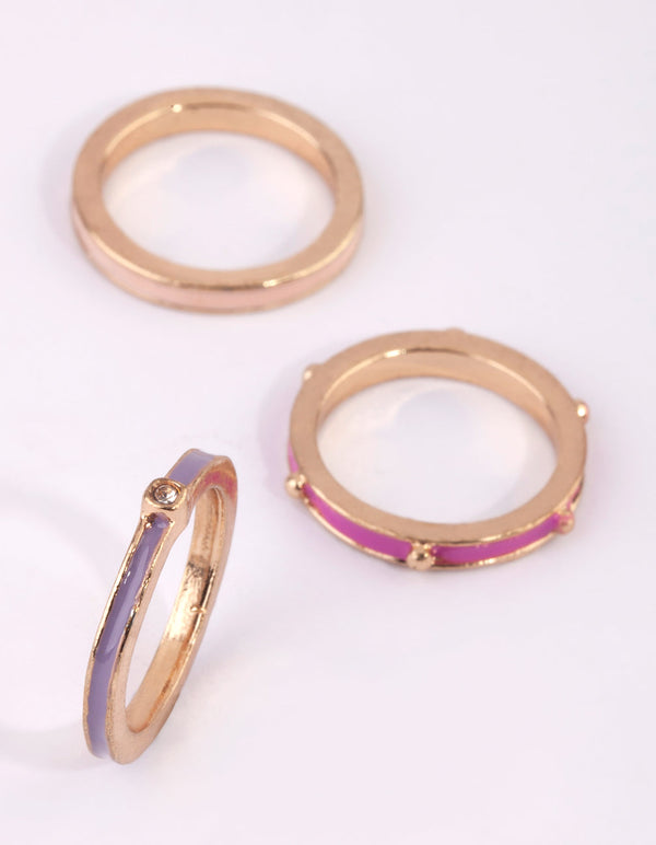 Gold and Pink Ring Pack
