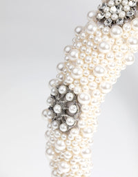 Cream Pearl and Diamante Padded Alice Band - link has visual effect only