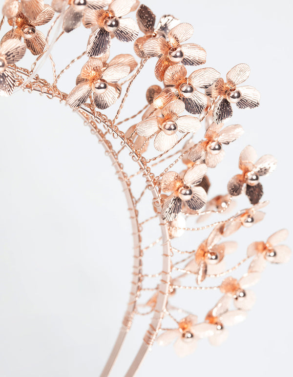 Rose Gold Metal Flower Crown
