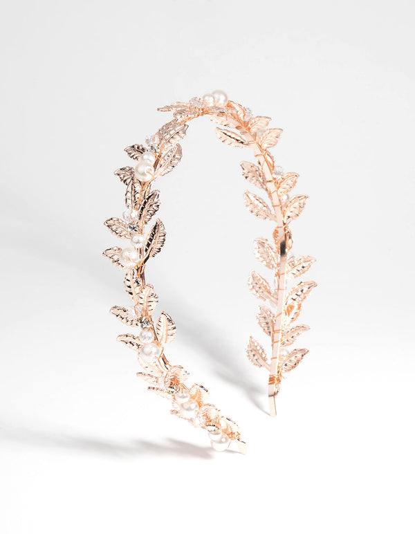 Rose Gold Vine and Pearl Alice Band