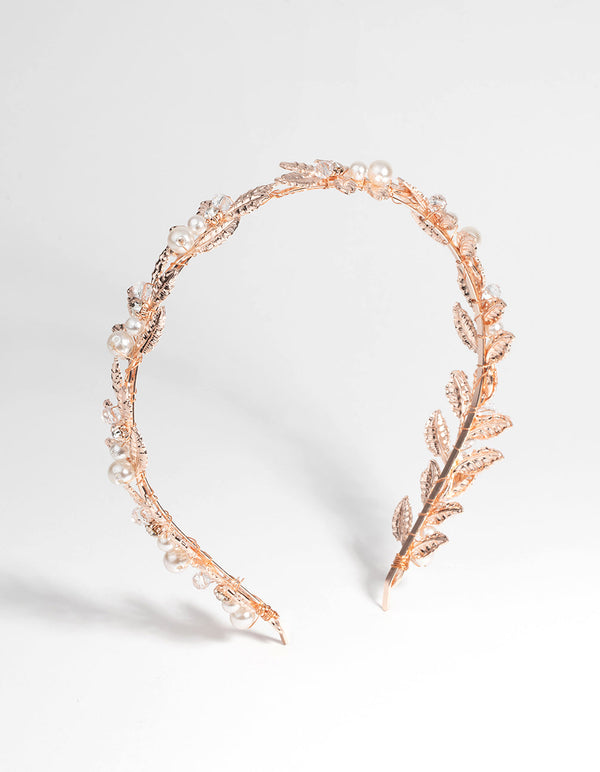 Rose Gold Vine and Pearl Alice Band