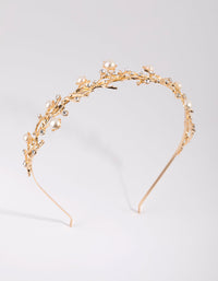 Gold Diamante and Pearl Alice Band - link has visual effect only