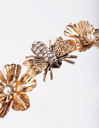 Antique Gold Bee and Flower Alice Band - link has visual effect only