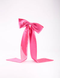 Pink Relaxed Fabric Bow Clip - link has visual effect only