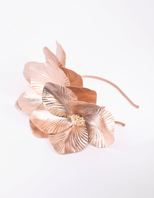 Rose Gold PU Leather Headband