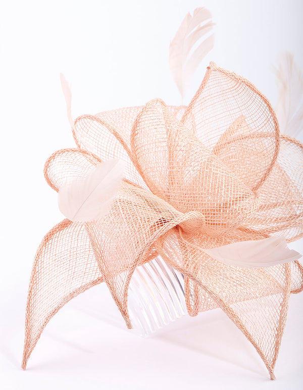 Blush Feather Straw Clip