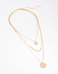 Gold Plated Disc and Ball Necklace Pack - link has visual effect only