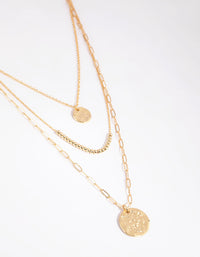Gold Plated Disc and Ball Necklace Pack - link has visual effect only