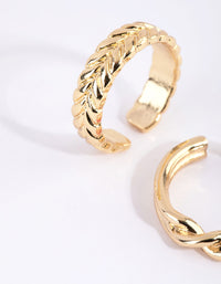 Gold Plated Adjustable Twisted Ring Pack - link has visual effect only