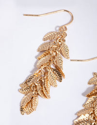 Gold Jingle Leaf Drop Earrings - link has visual effect only