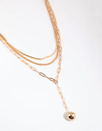 Gold Ball Layered Chain Necklace - link has visual effect only