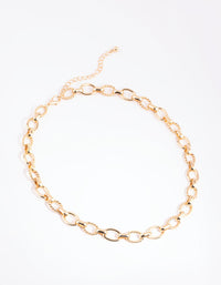 Gold Twist and Plain Chain Necklace - link has visual effect only