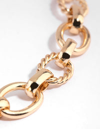 Gold Twist and Plain Chain Necklace - link has visual effect only