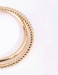Gold Twisted and Plain Bangle Bracelet Set - link has visual effect only