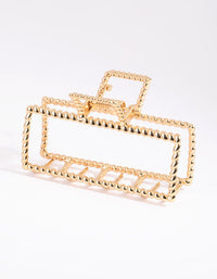 Gold Rectangular Textured Claw - link has visual effect only
