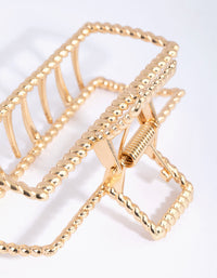 Gold Rectangular Textured Claw - link has visual effect only