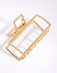 Gold Rectangular Textured Claw - link has visual effect only