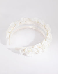 White Flower and Pearl Alice Band - link has visual effect only