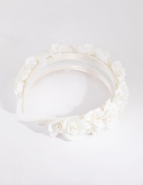 White Flower and Pearl Alice Band