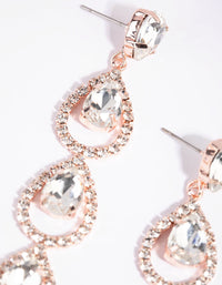 Rose Gold Halo Teardrop Earrings - link has visual effect only