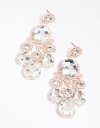 Rose Gold Diamante Teardrop Earrings - link has visual effect only