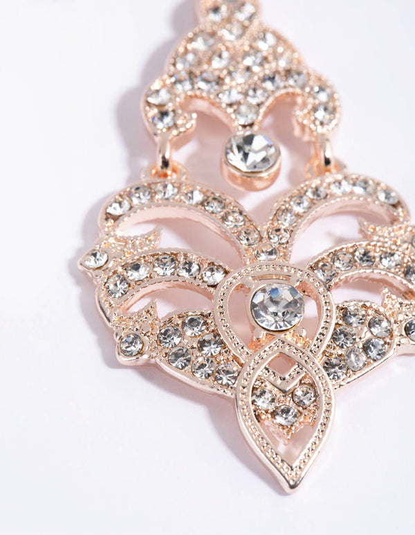 Rose Gold Vintage Drop Earrings