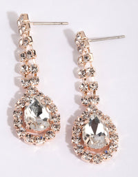 Rose Gold Diamante Necklace and Earrings Set - link has visual effect only