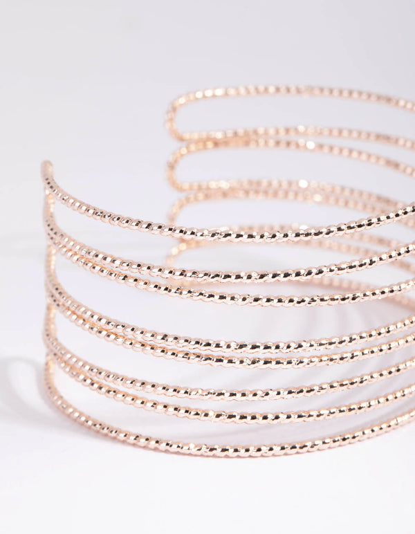 Rose Gold Diamante Cuff Bracelet