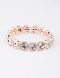 Rose Gold Round Stone Stretch Bracelet - link has visual effect only