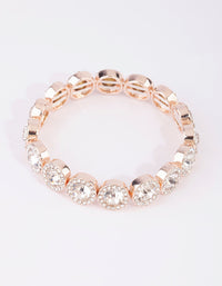 Rose Gold Round Stone Stretch Bracelet - link has visual effect only