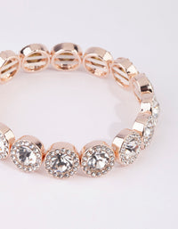 Rose Gold Round Stone Stretch Bracelet - link has visual effect only