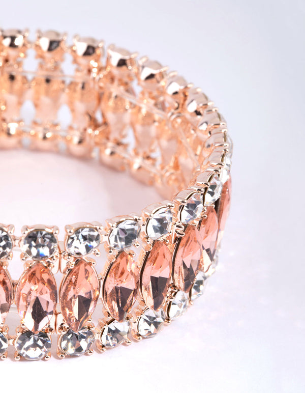 Rose Gold Marquise Stretch Bracelet