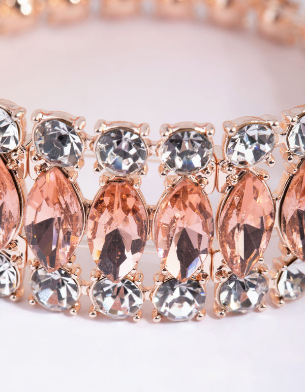 Rose Gold Marquise Stretch Bracelet