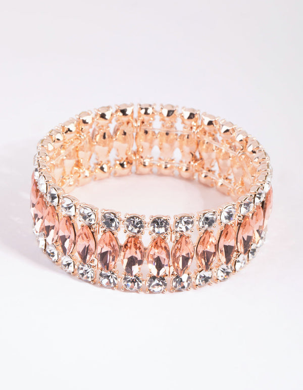 Rose Gold Marquise Stretch Bracelet