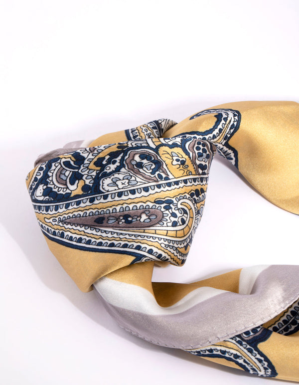 Fabric Paisley Border Print Scarf