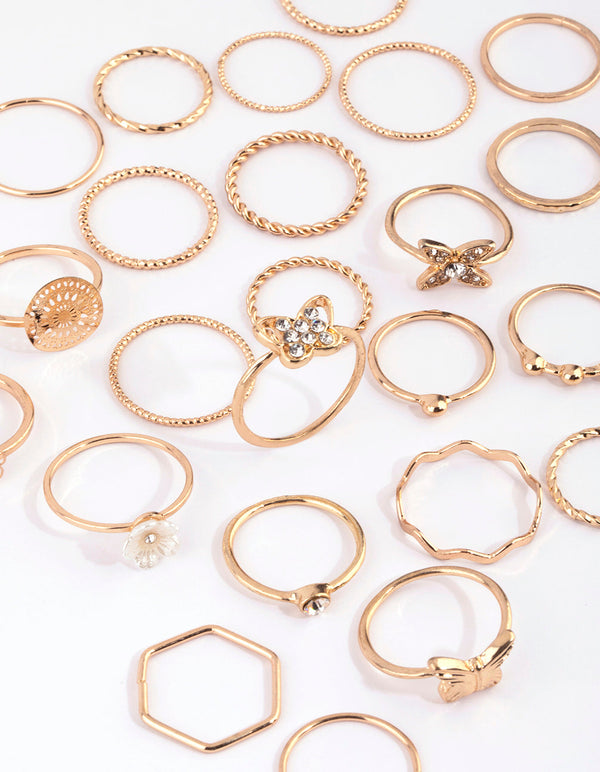 Diamante Bloemen Ring Pakket